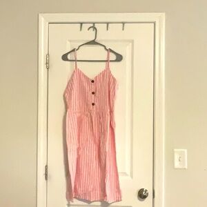 Medium Pink & White Striped Dress